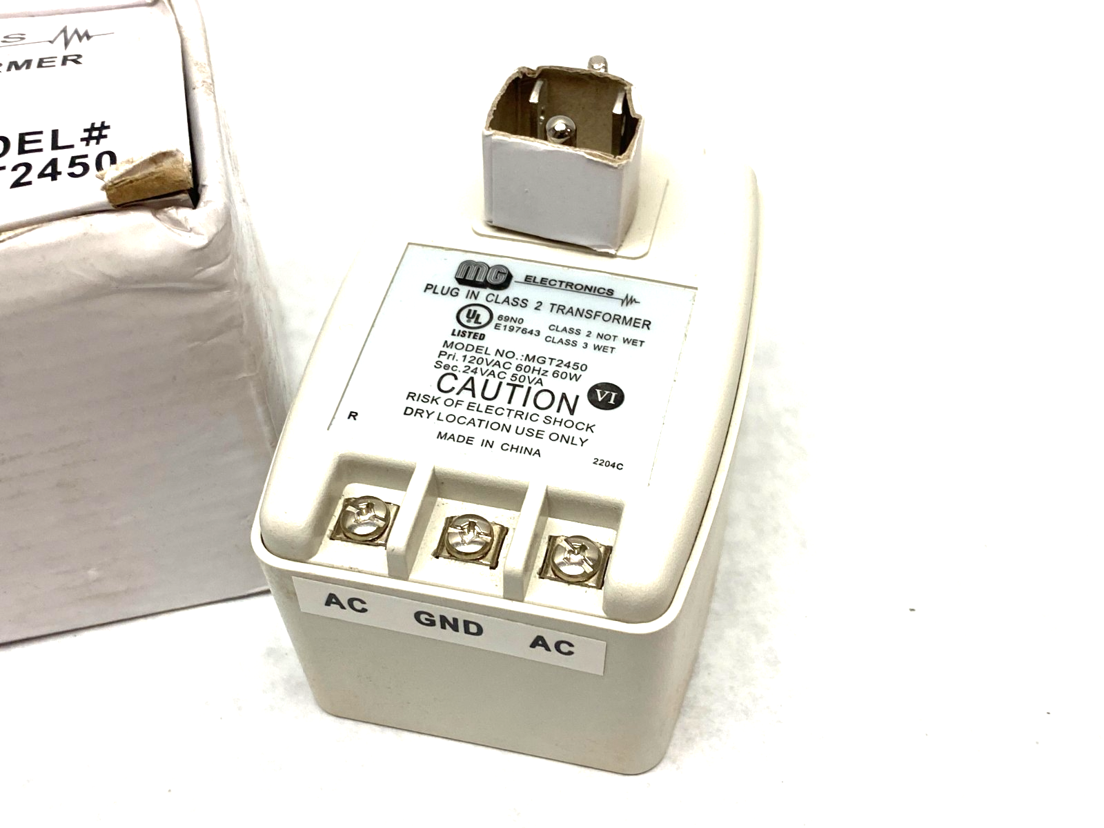 MG Electronics MGT2450 Plug-In Transformer Adapter, 24VAC - Maverick Industrial Sales