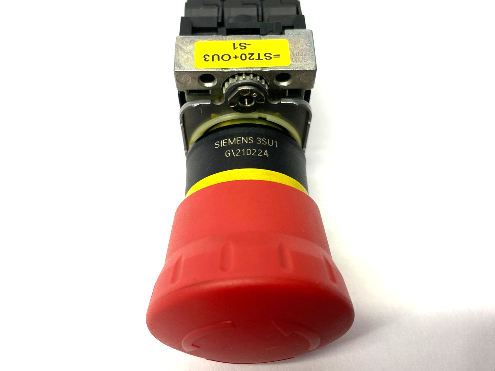 3SU1000-1HB20-0AA0 | Siemens Emergency Stop Pushbutton, 3-Contacts 1x NO, 2x NC - Used - Maverick Industrial Sales