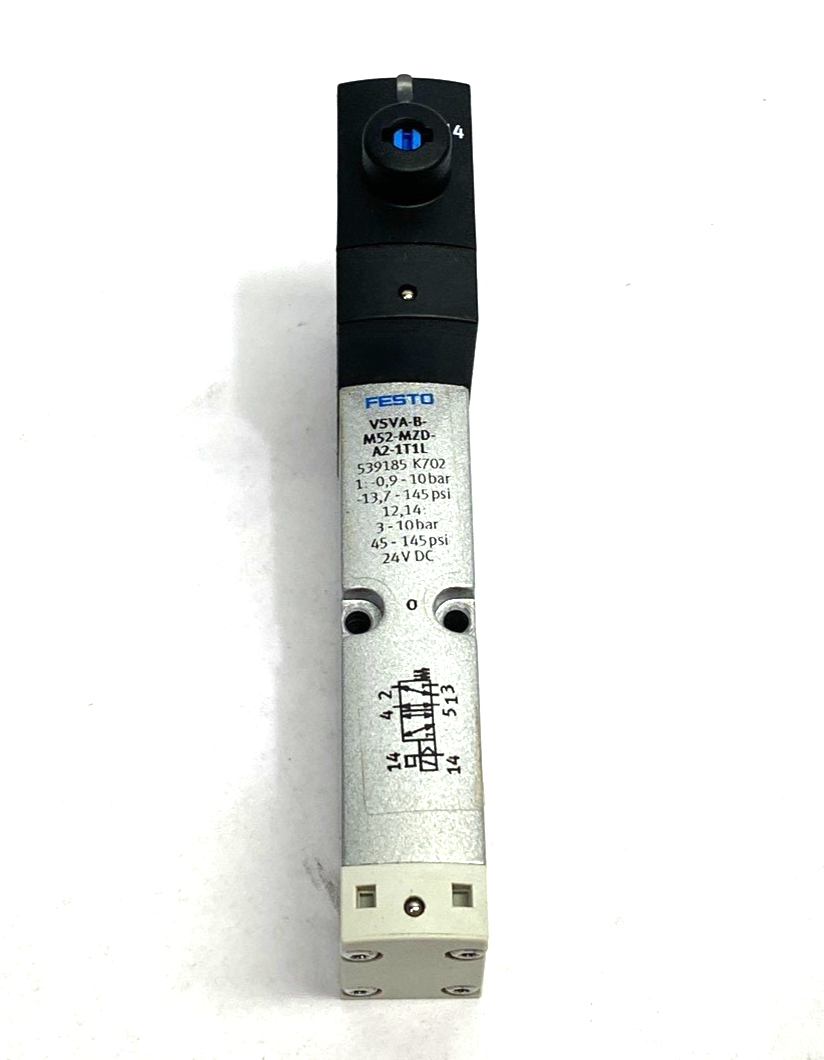 VSVA-B-M52-MZD-A1-1T1L | Festo Pneumatic Solenoid Valve, 5/2 Monostable, 539159 - Used - Maverick Industrial Sales