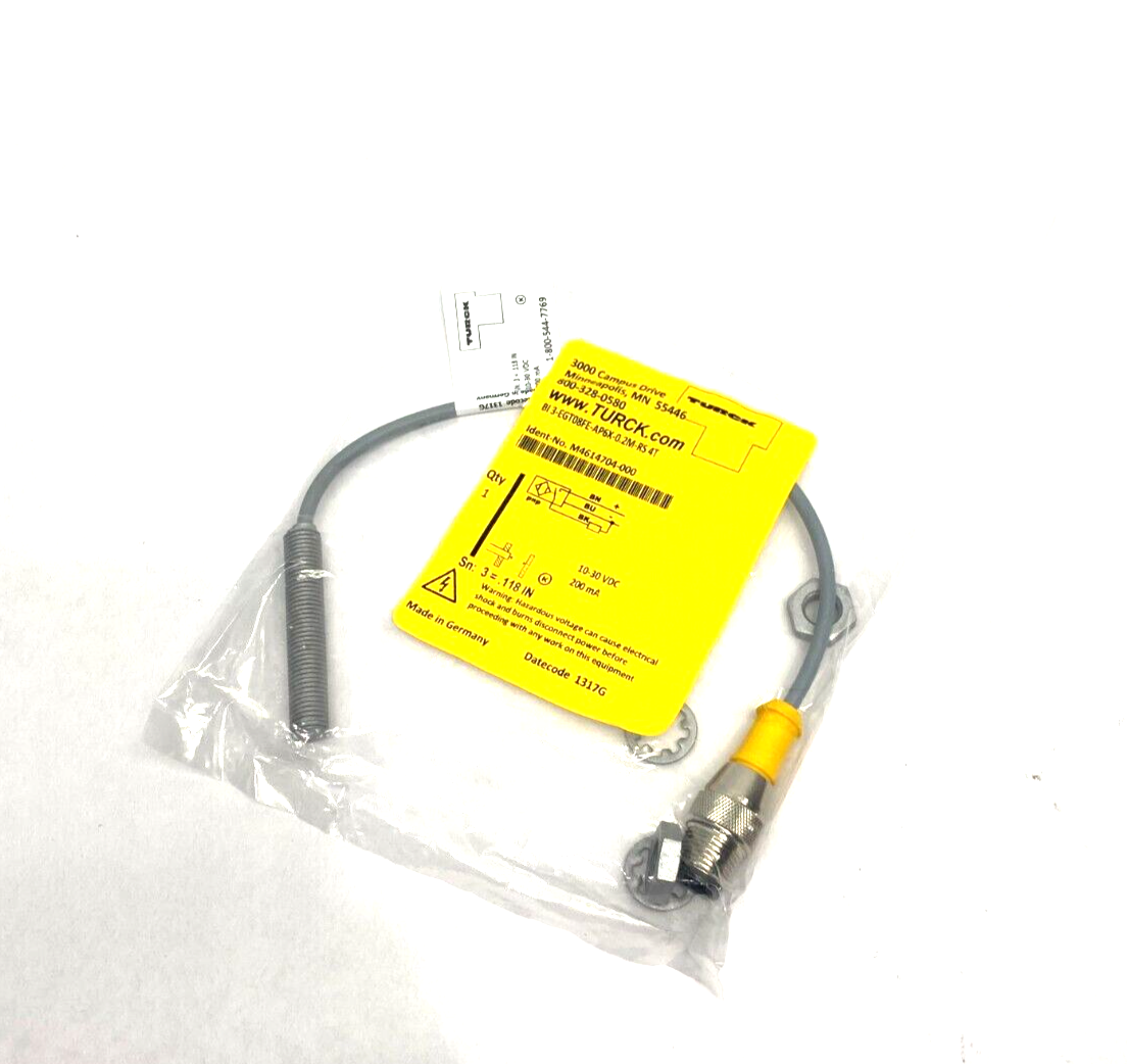 Turck BI 3-EGT08FE-AP6X-0.2M-RS 4T Proximity Sensor 10-30VDC M4614704-000 - Maverick Industrial Sales
