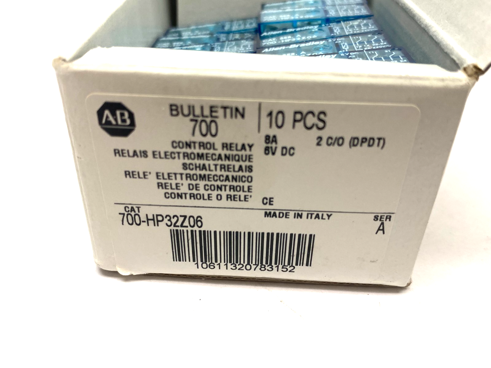 Allen Bradley 700-HP32Z06 Ser. A Control Relay 2 C/O (DPDT) 8A 6VDC BOX OF 10 - Maverick Industrial Sales