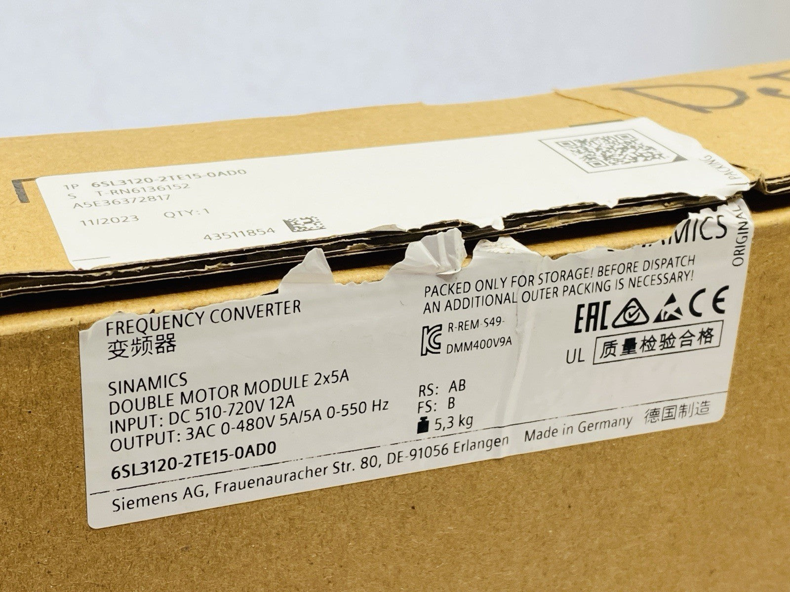 Siemens 6SL3120-2TE15-0AD0 SINAMICS Double Motor Module S120 - Maverick Industrial Sales