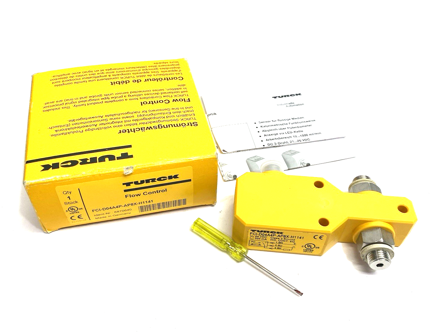 Turck FCI-D04A4P-AP8X-H1141 Inline Flow Monitor Sensor PNP Output 6870640 - Maverick Industrial Sales