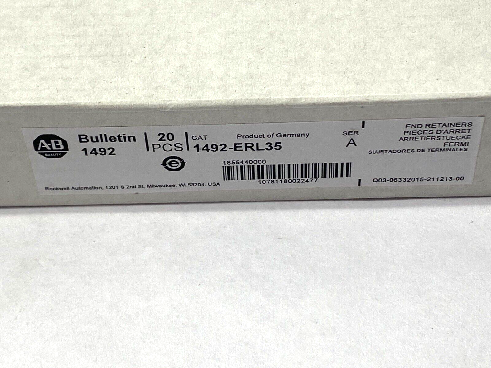 Allen Bradley 1492-ERL35 Ser. A End Retainers LOT OF 20 - Maverick Industrial Sales