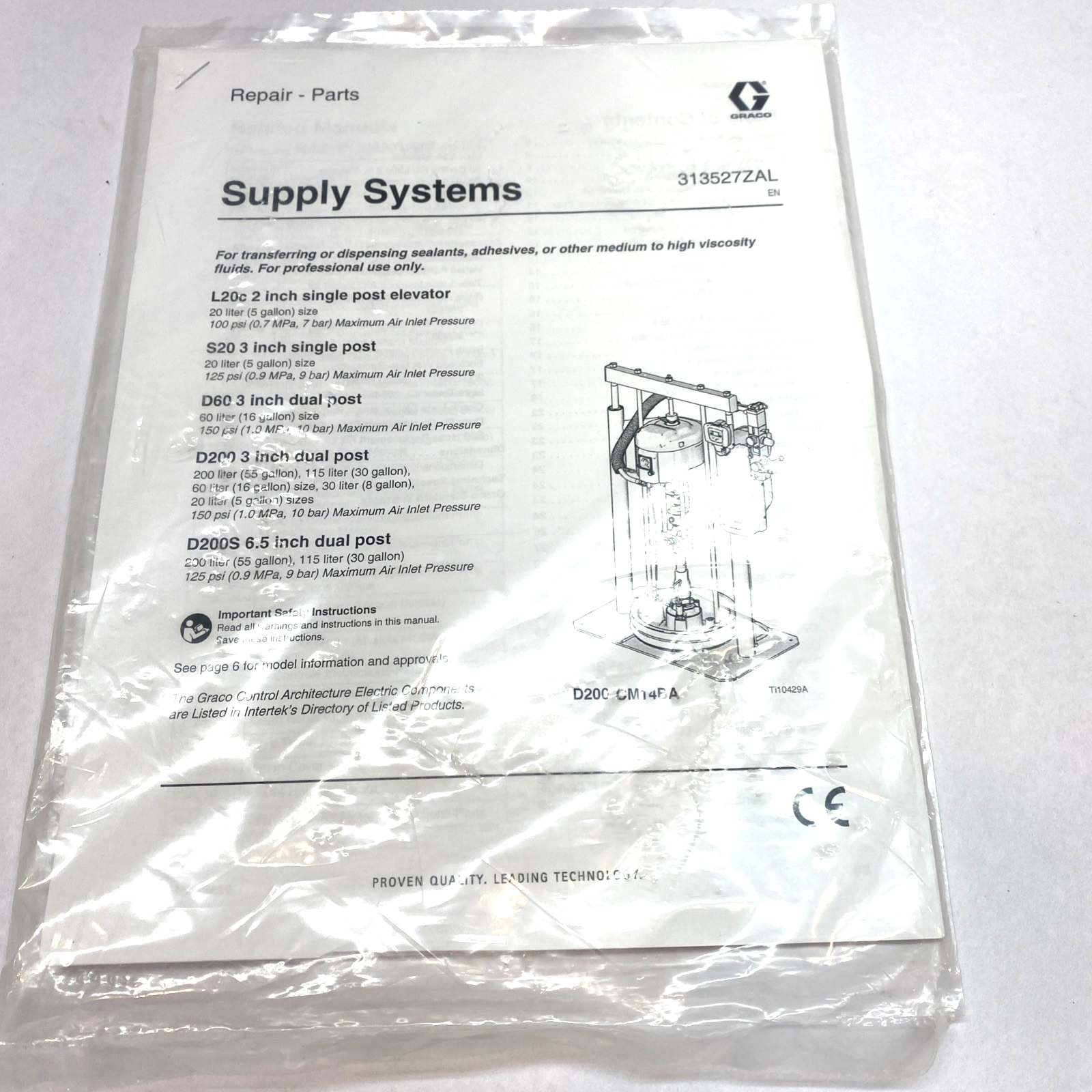 Graco 313527ZAL Repair Kit Manual - Maverick Industrial Sales