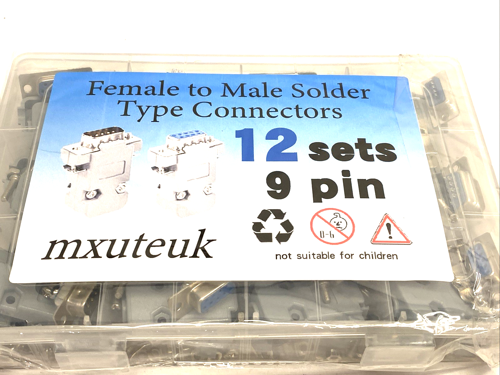Mxuteuk X002X2OKOB Female - Male Solder Type Connector DB9 MX-DB9 12 Sets 24 Pcs - New - Maverick Industrial Sales