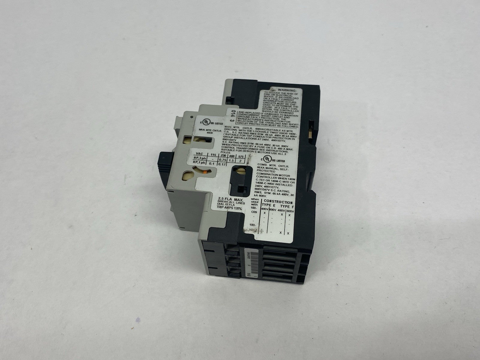 Allen Bradley 140M-C2E-B25 Ser. C Circuit Breaker, Motor Protection 1.6 to 2.5A - Maverick Industrial Sales