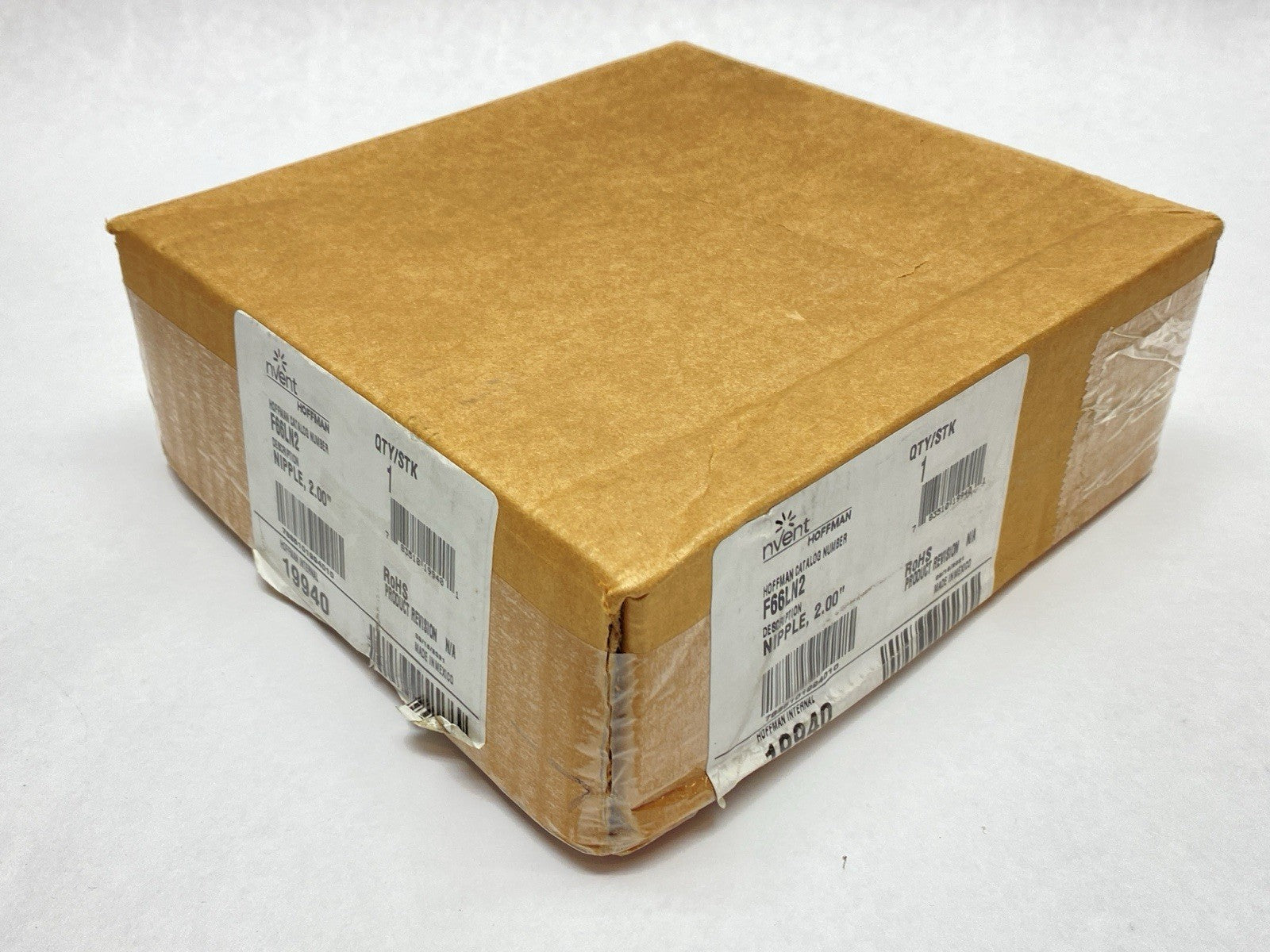 F66LN2 | Hoffman nVent Wireway Nipple Lay-in Hinged Cover 6" x 6" x 2" Gray Steel - New - Maverick Industrial Sales