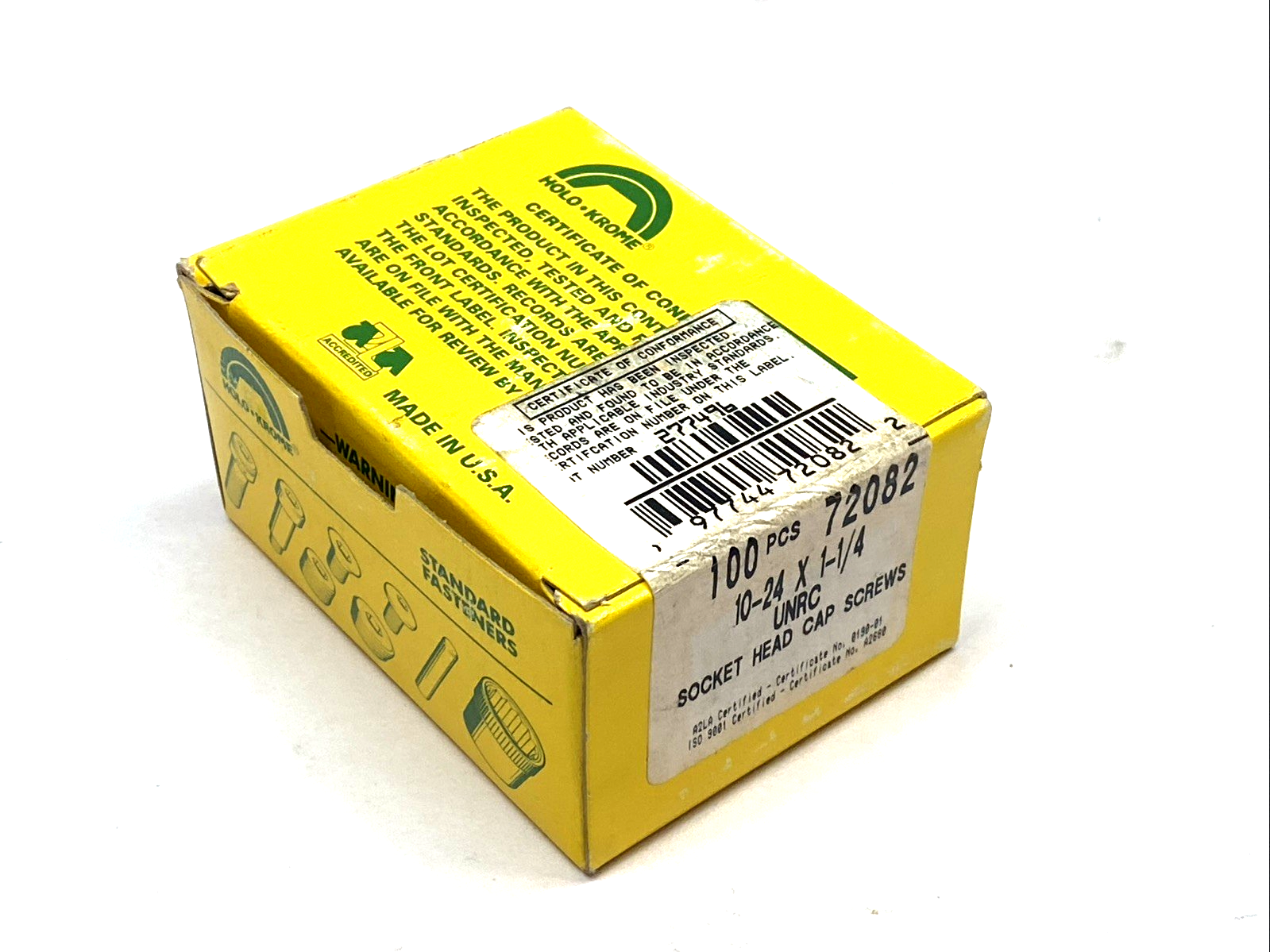 72082 | Holo Krome Socket Head Cap Screw 10-24 X 1-1/4 Alloy Steel - New - Maverick Industrial Sales