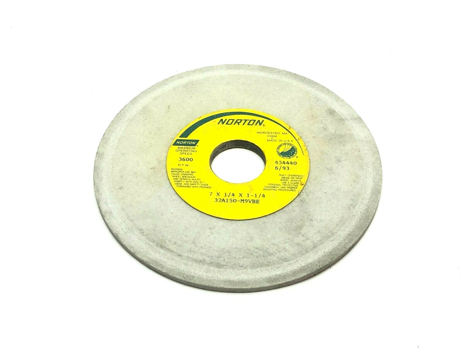 Norton 32A150-M9VBE Grinding Wheels 1-1/4" Bore 3600 RPM LOT OF 3 - Maverick Industrial Sales