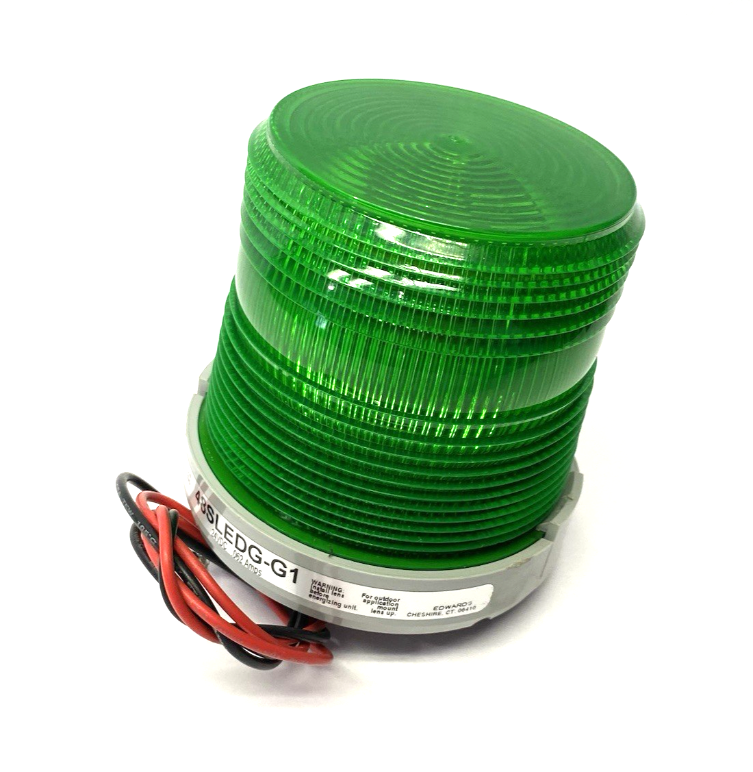 48SLEDG-G1 | Edwards Signaling AdaptaBeacon Steady-on Beacon, Green, 24VDC - Used - Maverick Industrial Sales
