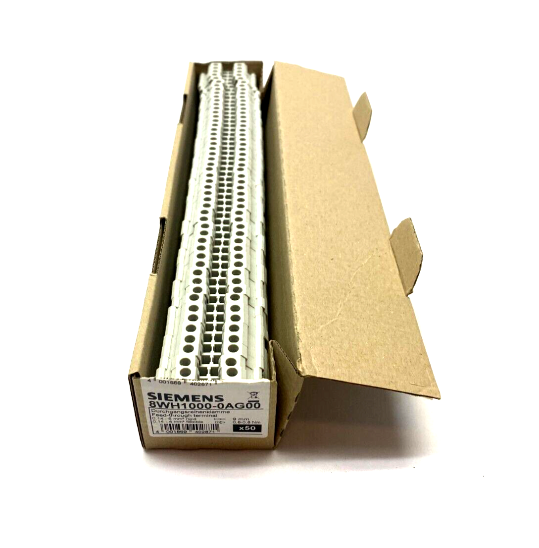 Siemens 8WH1000-0AG00 Feed-Through Type Terminal Block Gray 4mm BOX OF 50 - Maverick Industrial Sales