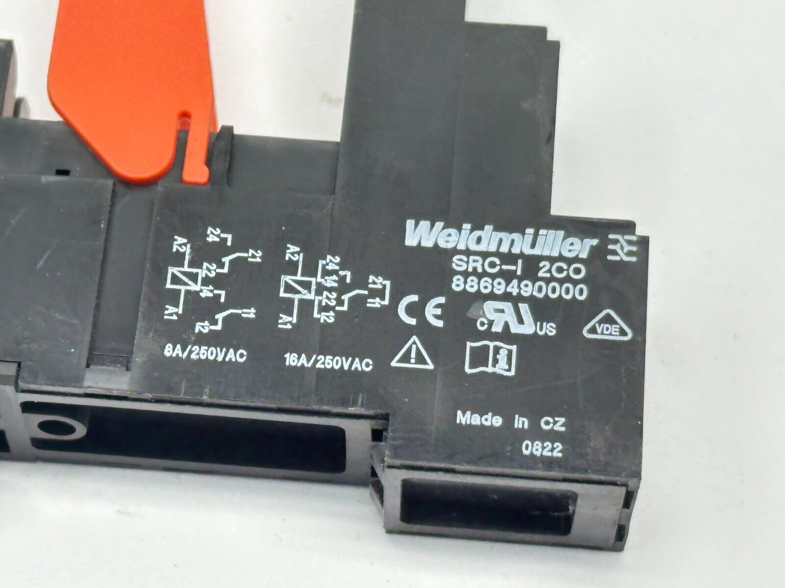 Weidmuller 8869490000 Relay Socket SRC-I 2CO 8A 250VAC LOT OF 2 - Maverick Industrial Sales