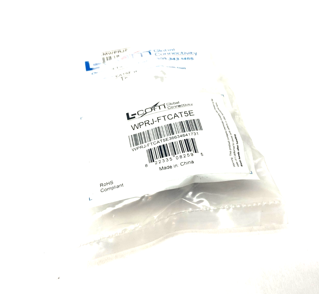 L-Com WPRJ-FTCAT5E Feed-Through Ethernet Coupler IP76 RJ45 - Maverick Industrial Sales