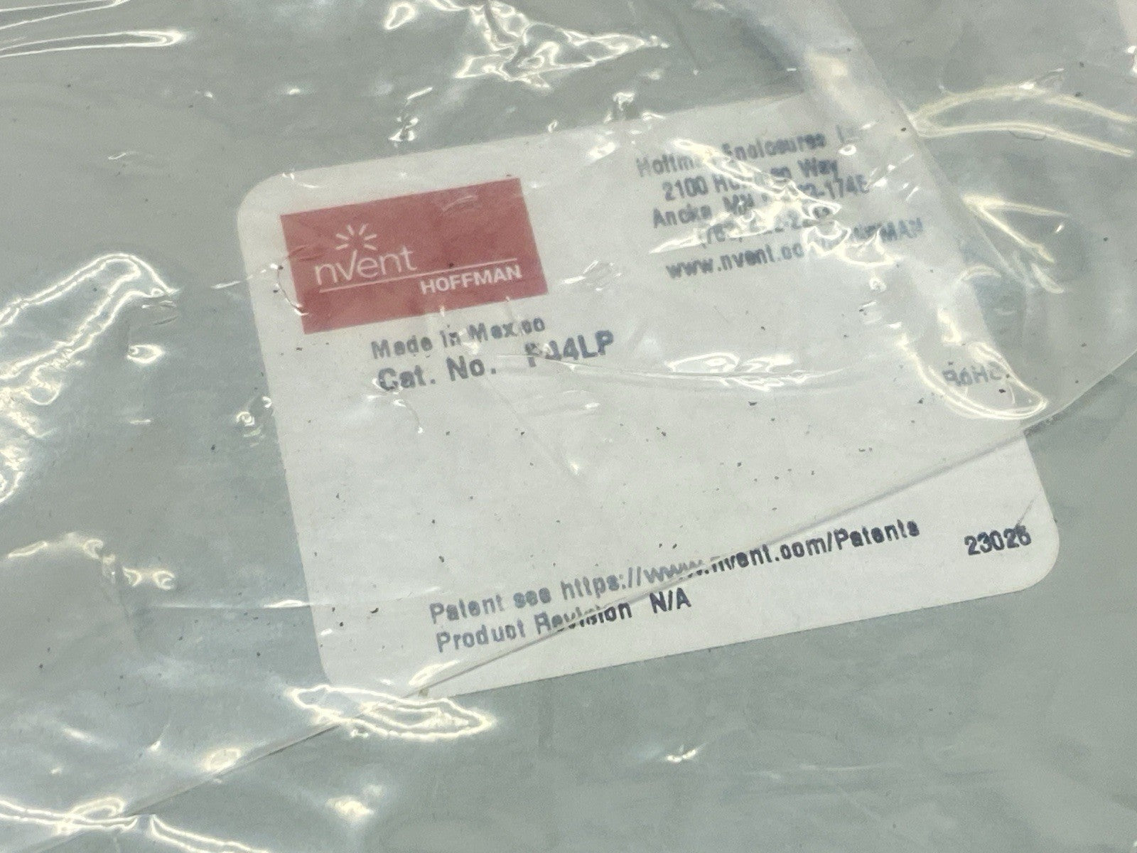Hoffman F44LP nVent Lay-In Closure Plate Hinged Cover 4.00 x 4.00" Gray - Maverick Industrial Sales