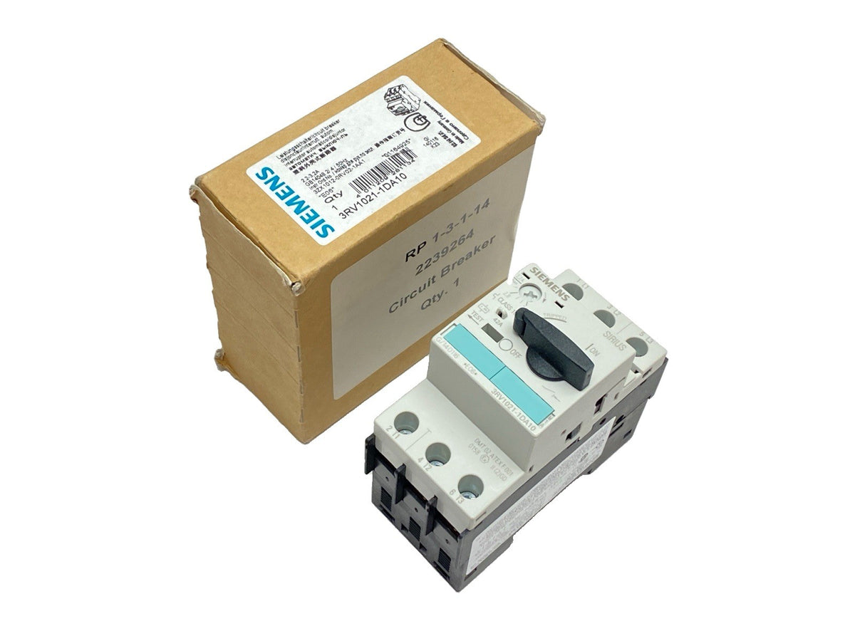 3RV1021-1DA10 | Siemens Motor Protection Circuit Breaker 3P 2.2-3.2A 600/690VAC - New – Open box - Maverick Industrial Sales