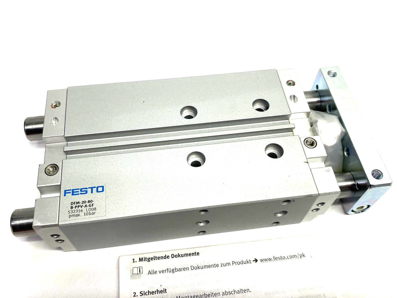 DFM-20-80-B-PPV-A-GF | Festo Guided Drive Cylinder 80mm Stroke 20mm Bore 8161416 - New – Open box - Maverick Industrial Sales