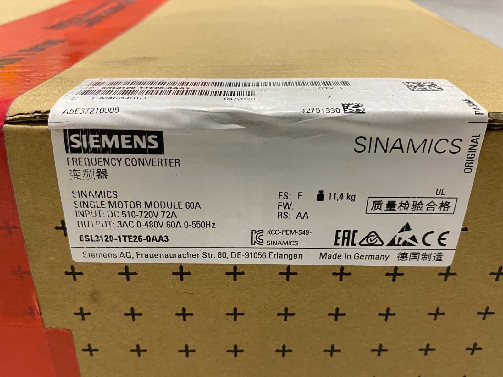 Siemens 6SL3120-1TE26-0AA3 SINAMICS Single Motor Frequency Converter - Maverick Industrial Sales