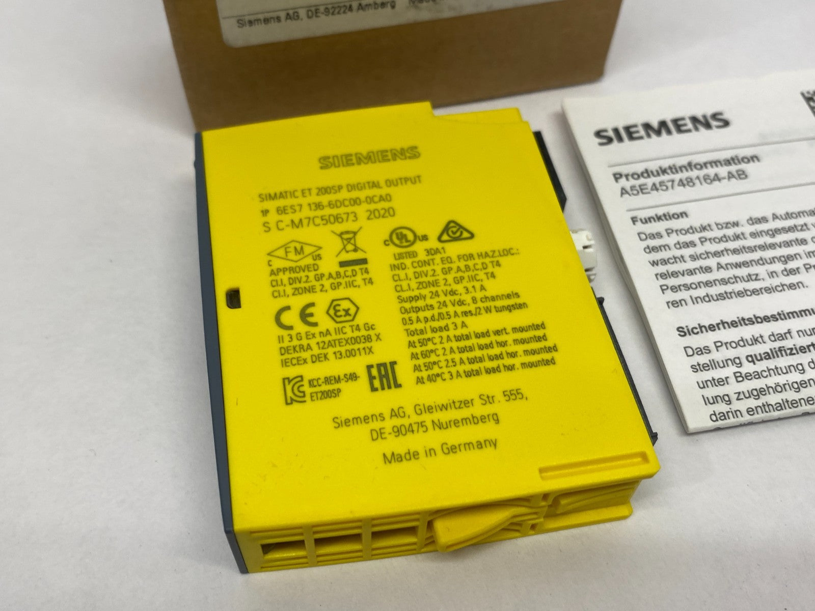 Siemens 6ES7136-6DC00-0CA0 SIMATIC ET200SP Dig. Output Module F-DQ 4X24 V DC/2A - Maverick Industrial Sales
