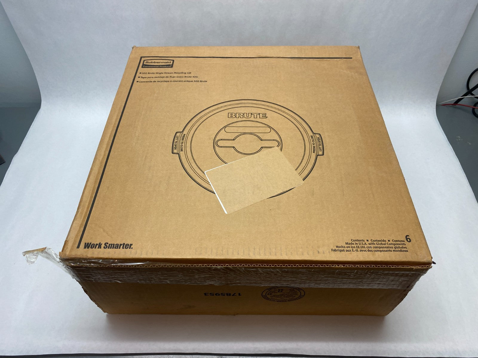 H-7240G | Uline 32gal Brute Recycling Lids Green BOX OF 6 - New - Maverick Industrial Sales