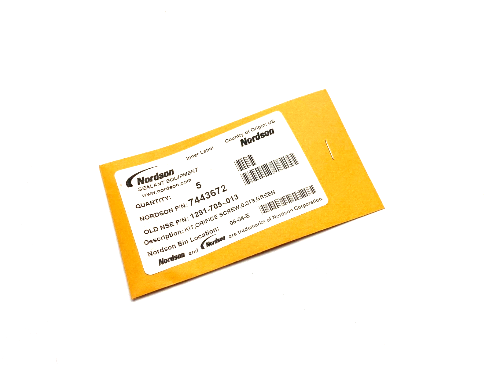 Nordson 7443672 Orifice Screw Kit Green 0.013 PKG OF 5 - Maverick Industrial Sales