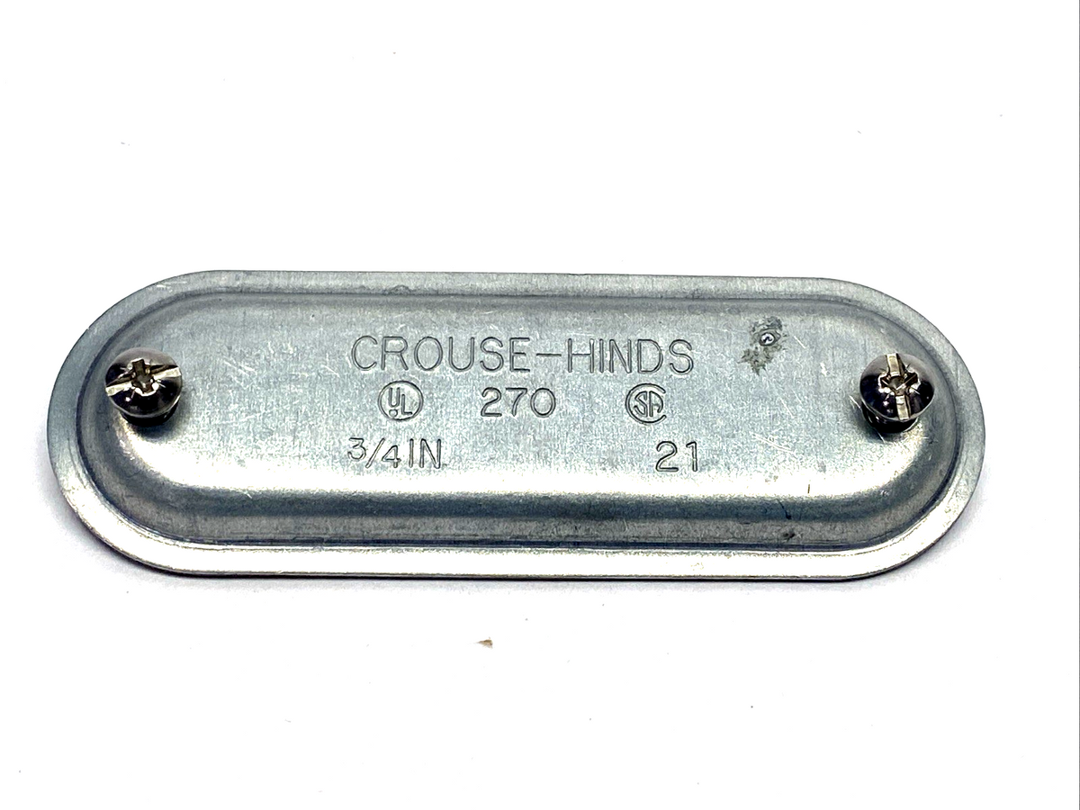 Eaton 270 Crouse-Hinds Condulet Wedge Nut Cover, Sheet Steel, 3/4" LOT OF 4 - Maverick Industrial Sales