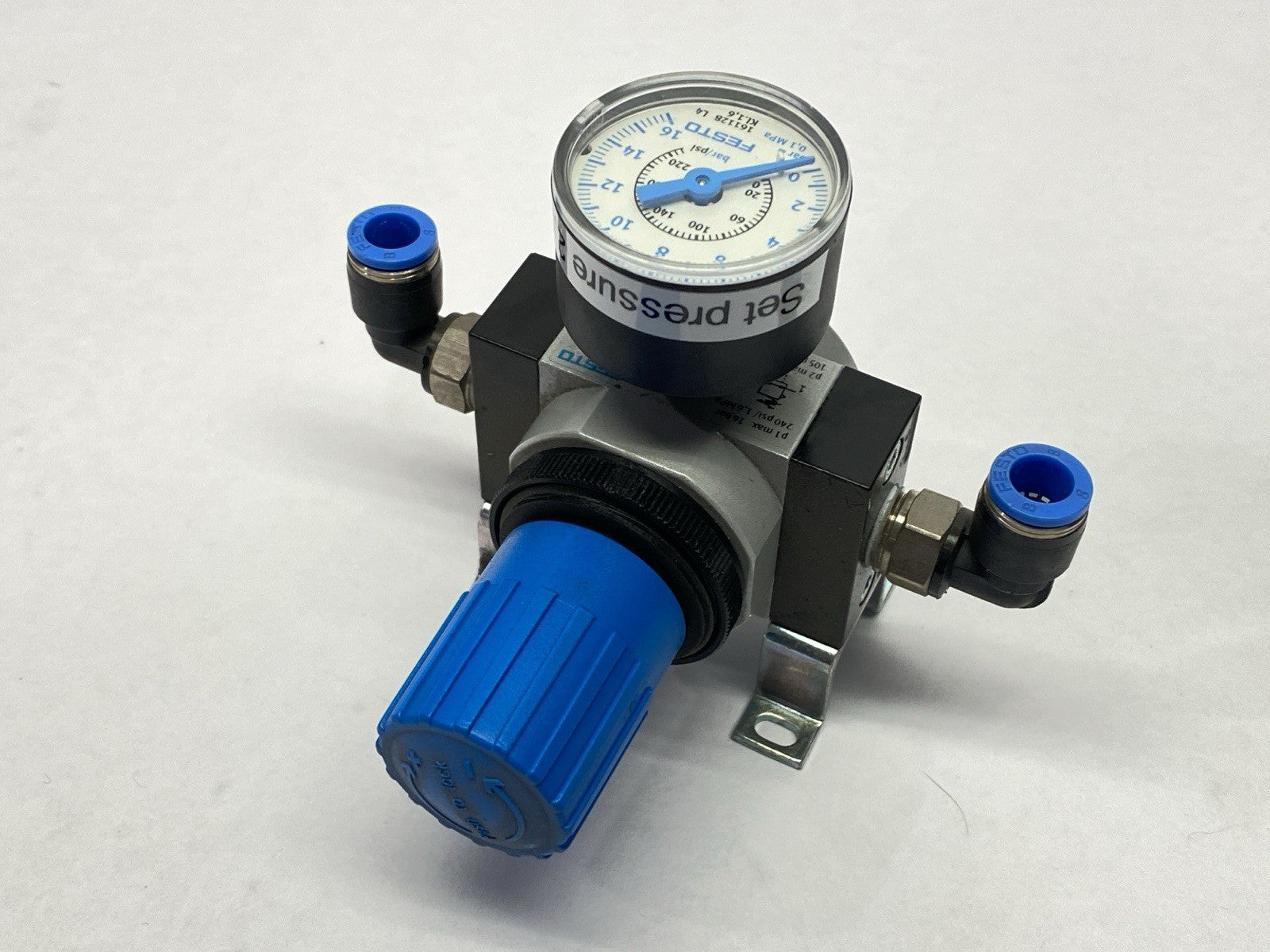 Festo LR-1/8-D-7-MINI Pneumatic Pressure Regulator 162582 w/ Gauge - Maverick Industrial Sales