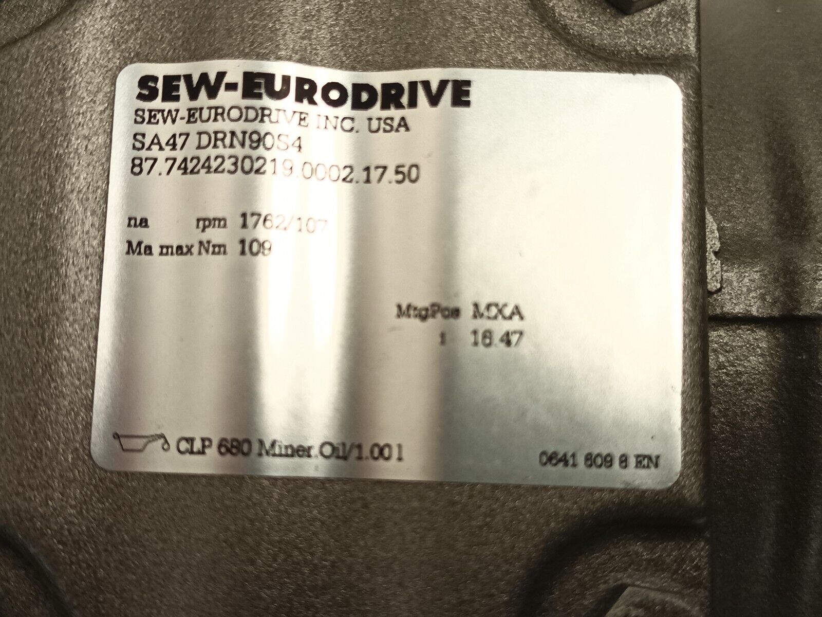 Dorner 32M016WH423EN Gearmotor 1.5HP 106RPM 230/460V 3PH SA47 DRN90S4 - Maverick Industrial Sales
