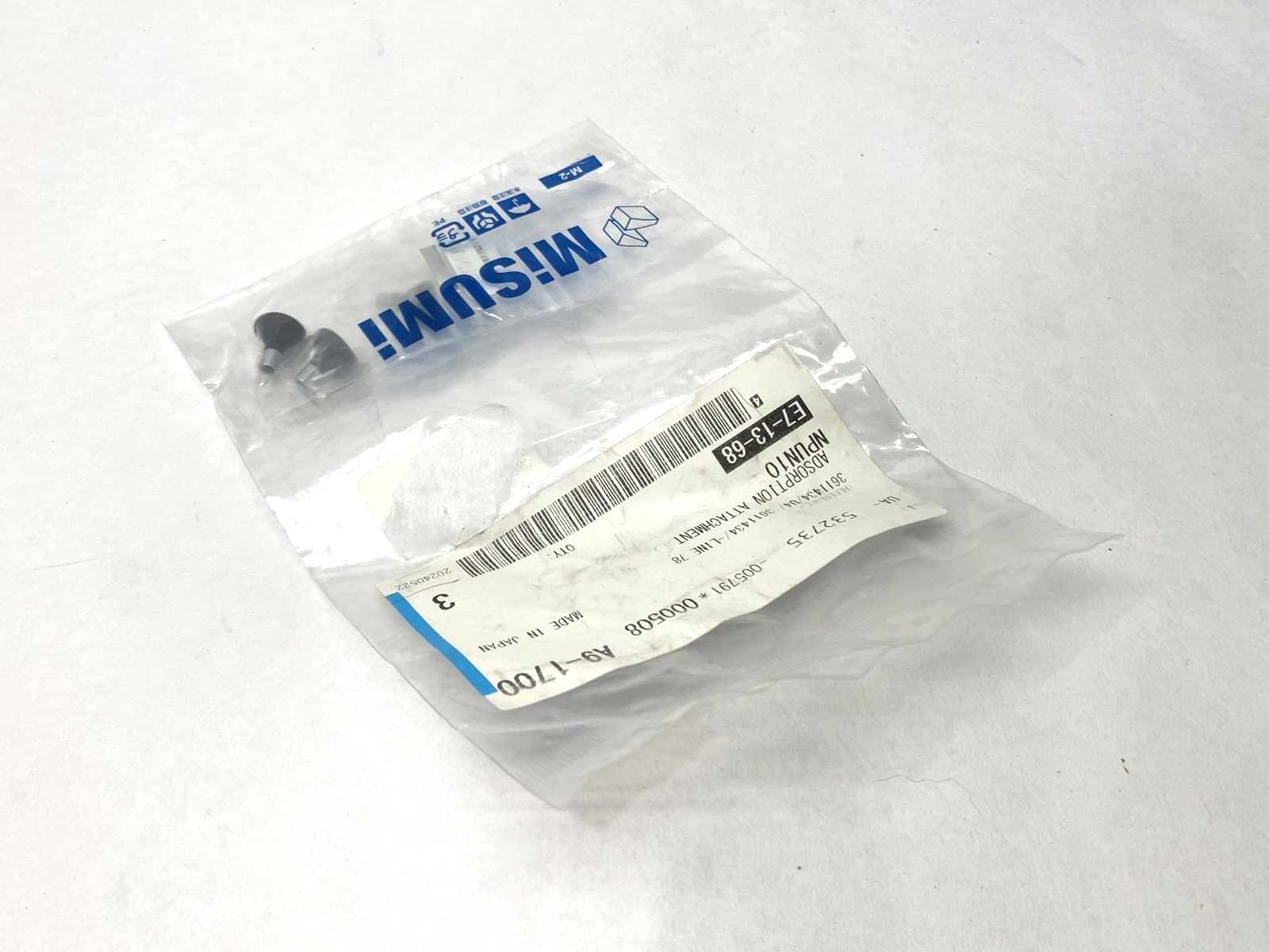 NPUN10 | Misumi Vacuum Adapter Conductive Rubber Suction 10mm I.D. LOT OF 3 - New - Maverick Industrial Sales