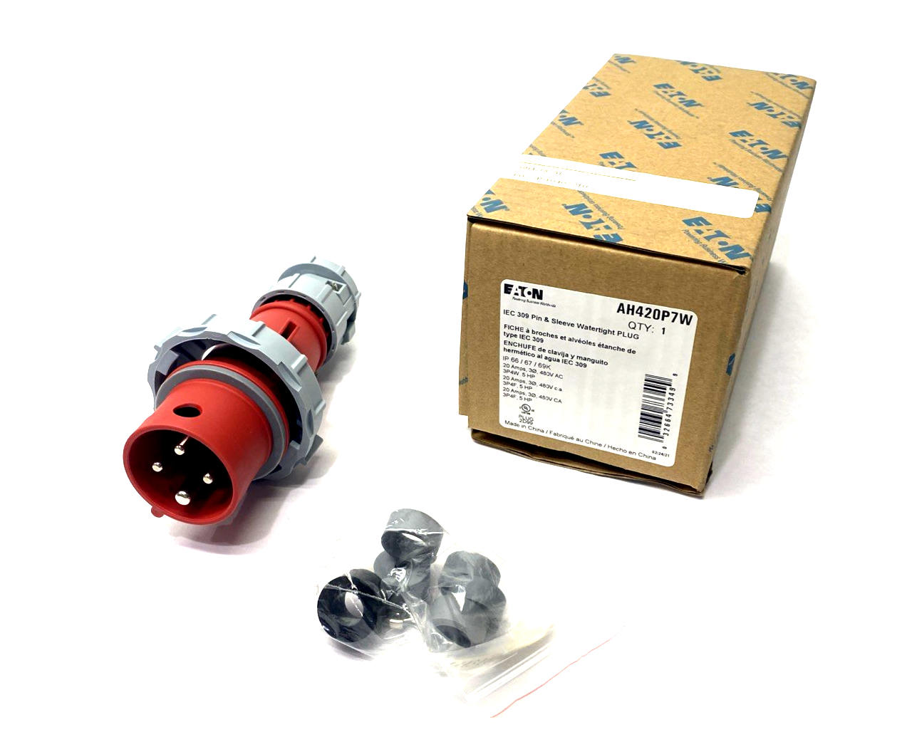 Eaton AH420P7W Arrow Hart Pin And Sleeve Plug IP69K Rated #12-#10 AWG, 20A 480V - Maverick Industrial Sales