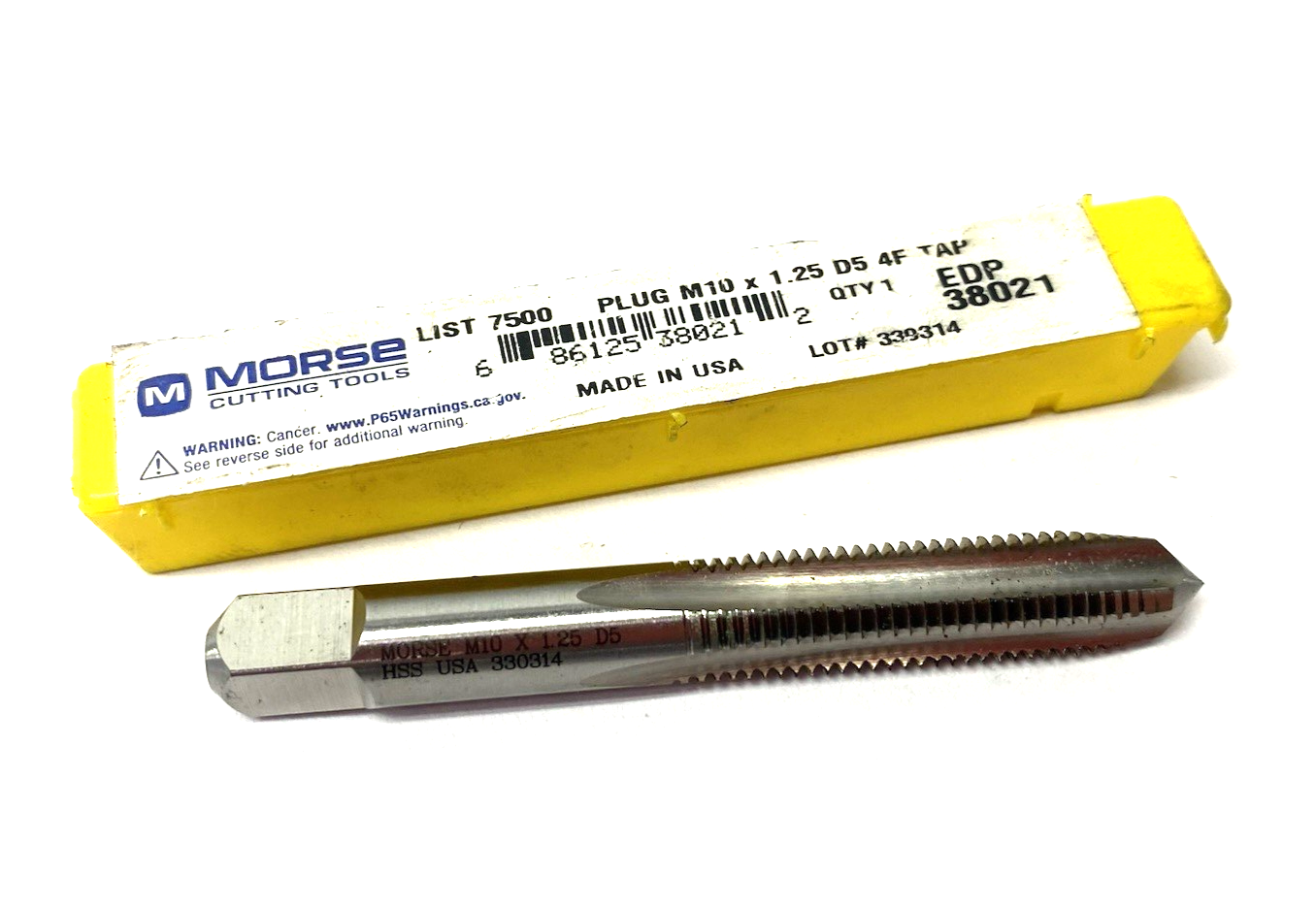 Morse Cutting Tools 38021 Plug Tap 7500 M10 × 1.25 PLUG_D5 - Maverick Industrial Sales