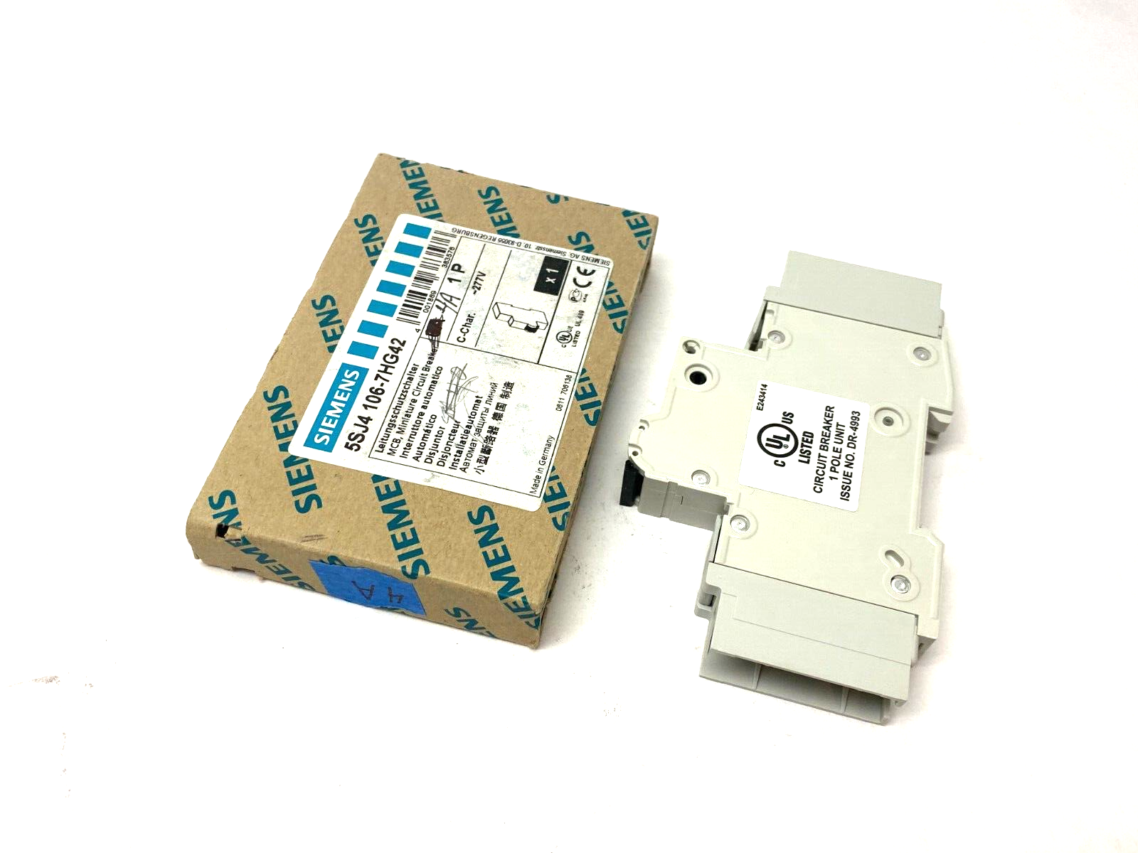 Siemens 5SJ4 106-7HG42 Miniature Circuit Breaker 4A 1-Pole 277V - Maverick Industrial Sales