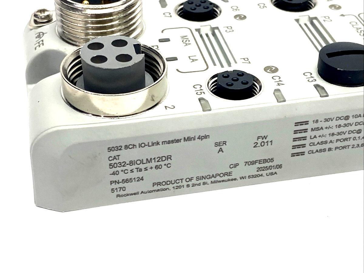 5032-8IOLM12DR | Allen Bradley Ser. A 5032 8Ch IO-Link Master Mini 4-Pin - Used - Maverick Industrial Sales
