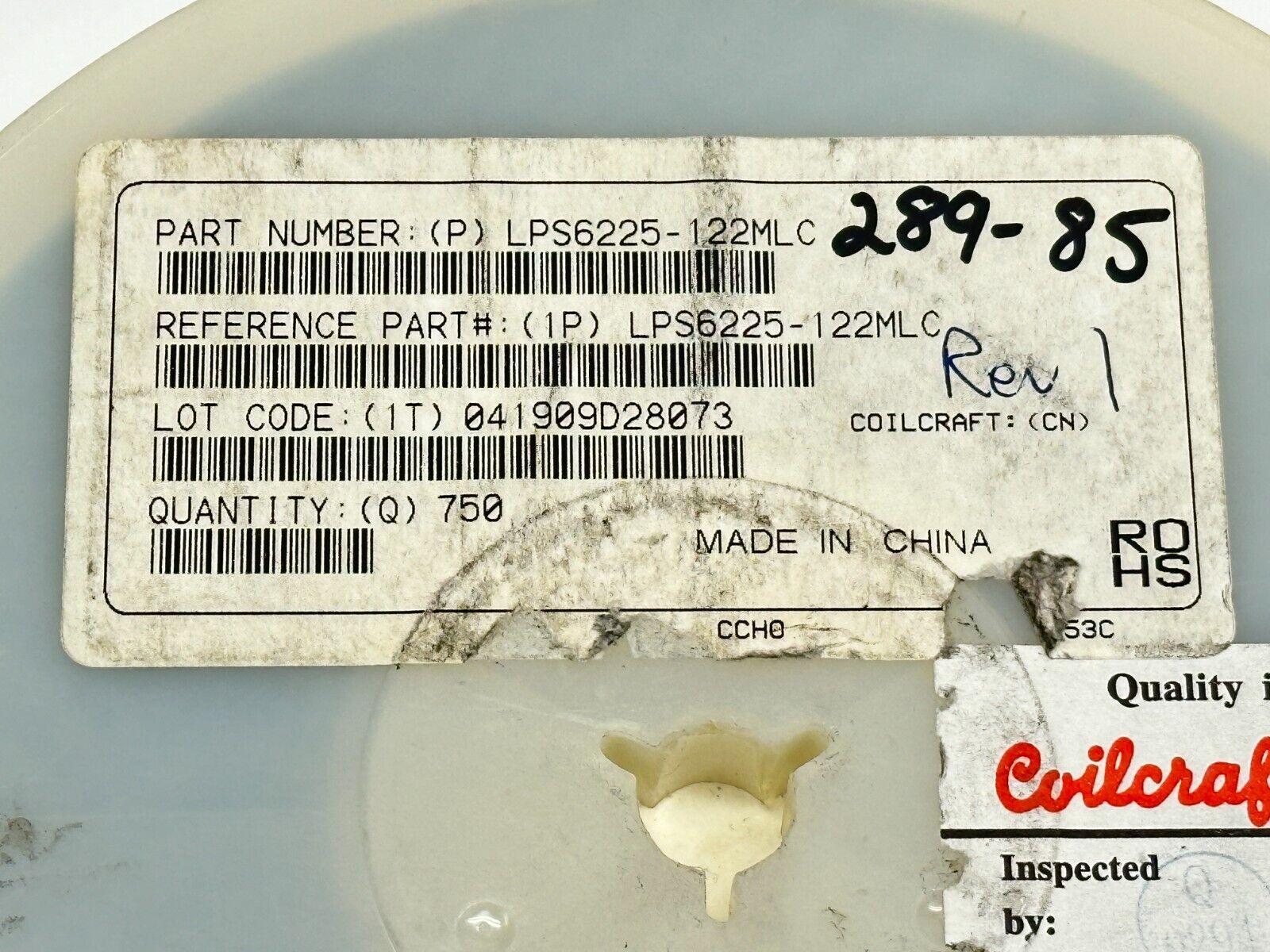 Coilcraft LPS6225-122MLC Power Inductor SMD 1.2uH Shld 20% 1.65A 40mOhms 750 QTY - Maverick Industrial Sales