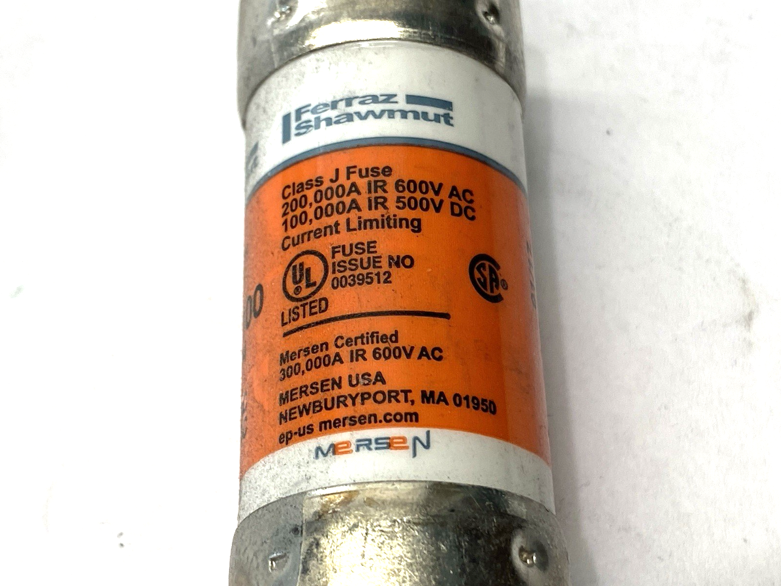 Mersen Ferraz Shawmut AJT100 Dual-Element Time-Delay Fuse 600V 100A SHELFWARE - Maverick Industrial Sales