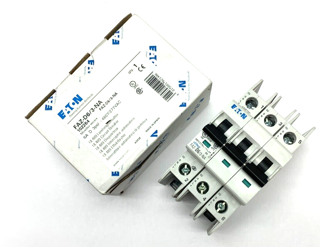Eaton FAZ-D6/3-NA 3 Pole Circuit Breaker - Maverick Industrial Sales