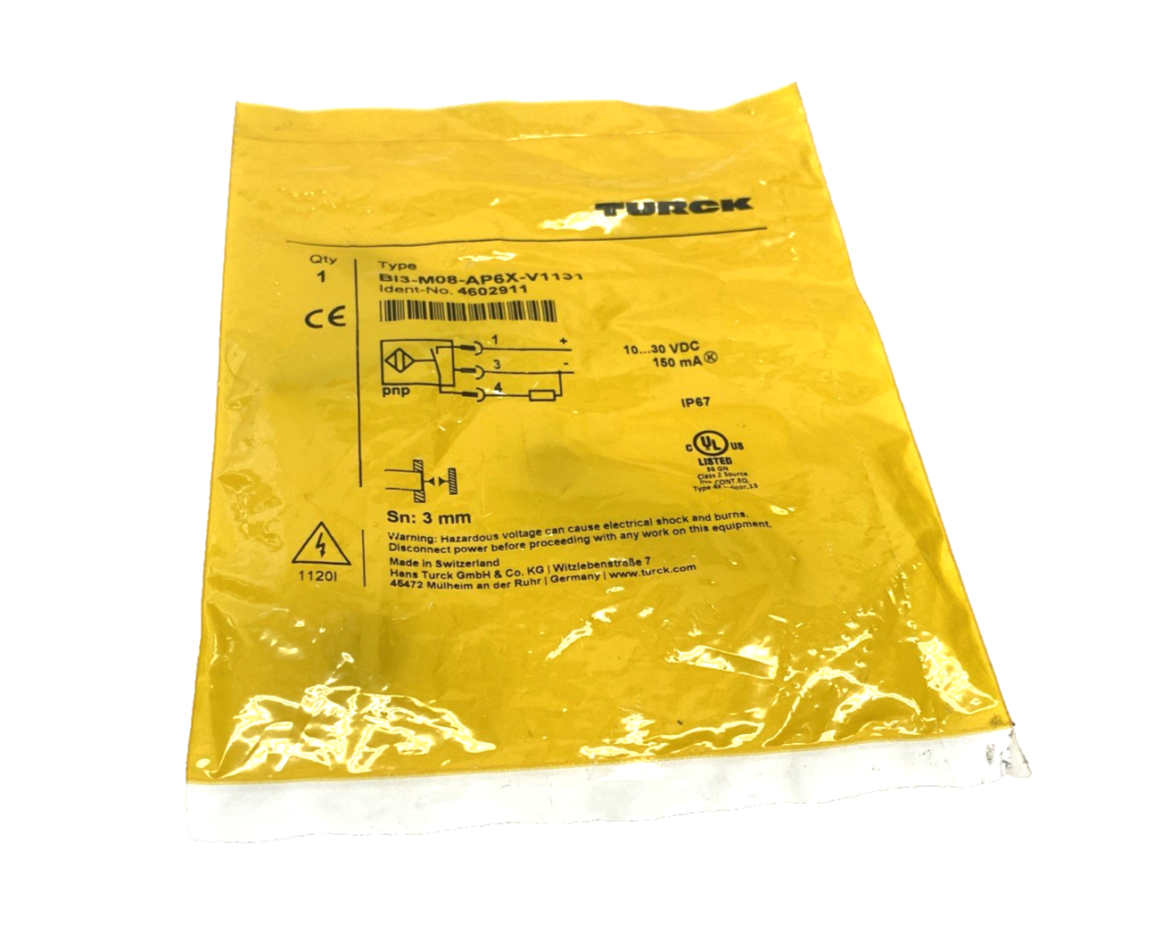 BI3-M08-AP6X-V1131 | Turck Inductive Sensor M8 3-Pin 4602911 - New - Maverick Industrial Sales