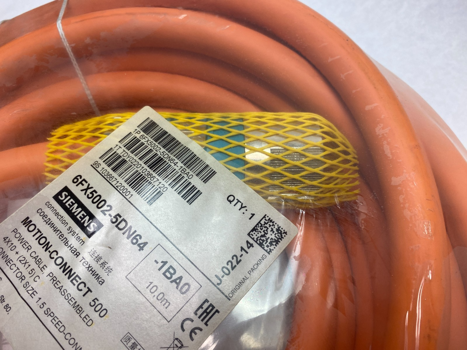 Siemens 6FX5002-5DN64-1BA0 MOTION-CONNECT 500 Power Cable Assembly - Maverick Industrial Sales