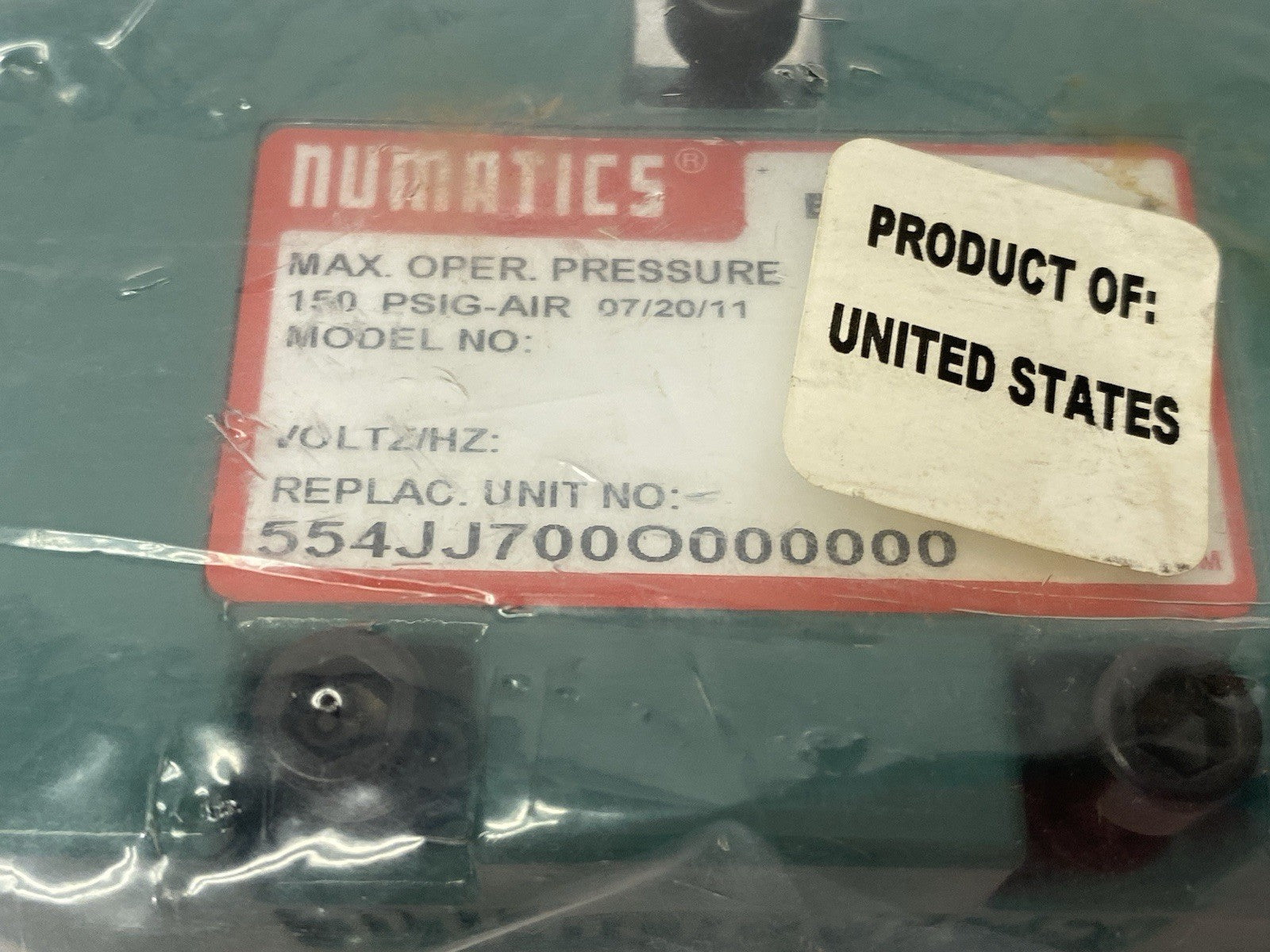 554JJ700O000000 | Numatics Remote Pilot Air Control Valve, 4-Way, 2-Position - New - Maverick Industrial Sales