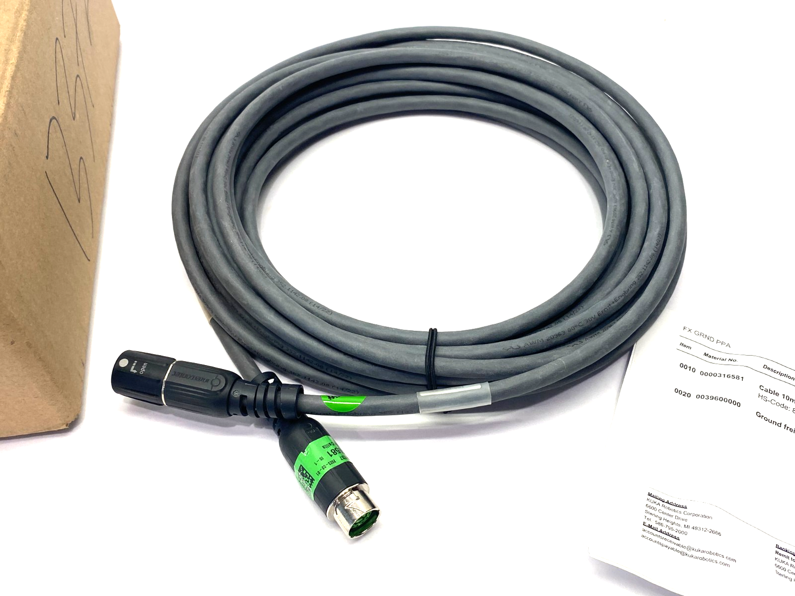 Kuka 316581 smartPAD Pendant Extension Cable 10m Length 00-316-581 - Maverick Industrial Sales