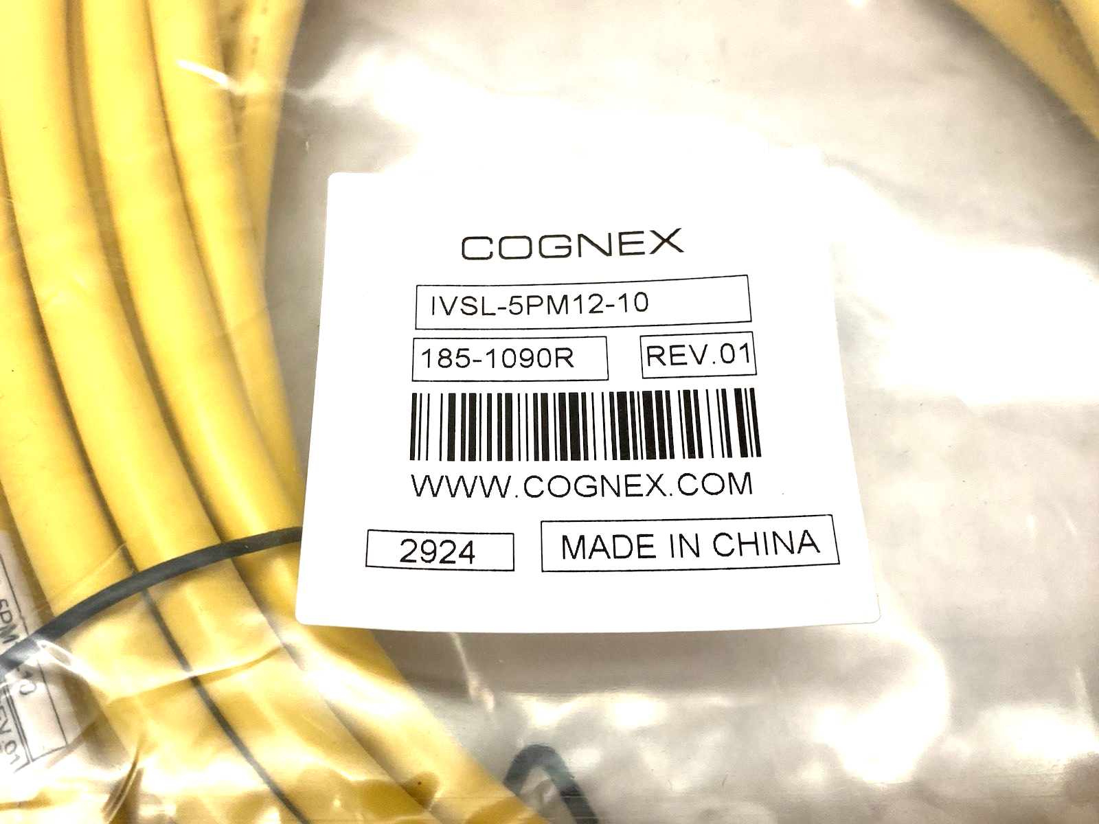 IVSL-5PM12-10 | Cognex External Lighting Connecting Cable M12 5-Pin 185-1090R - New - Maverick Industrial Sales
