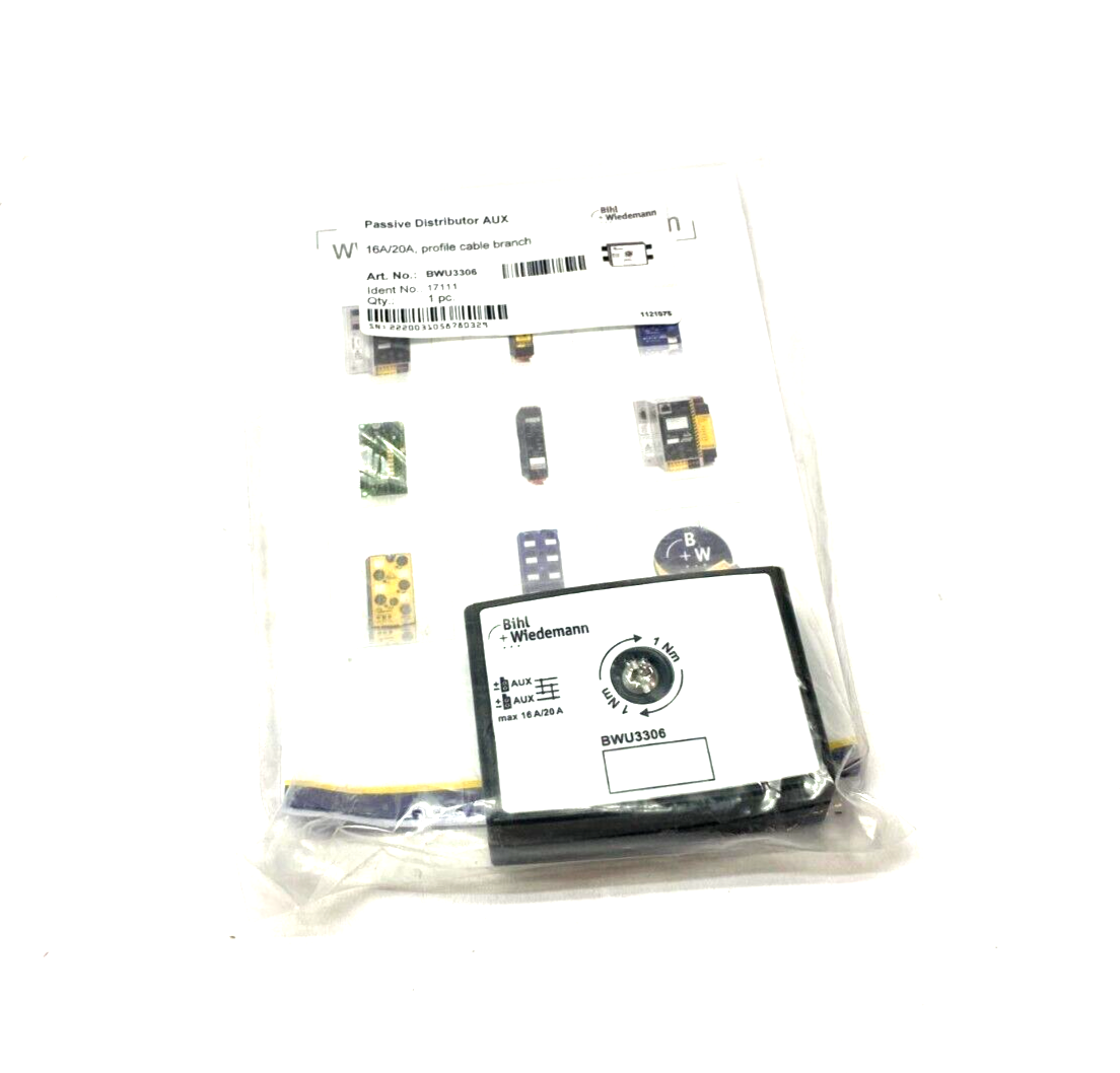 Bihl+Wiedemann BWU3306 Passive Distributor 16A/20A Profile Cable Branch 17111 - Maverick Industrial Sales