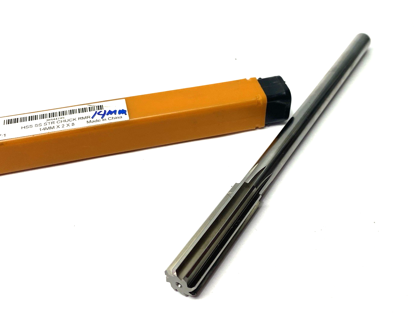 30144745 | Hertel Chucking Reamer 8" OAL, 2" Flute Length, Straight, 14mm HSS - New – Open box - Maverick Industrial Sales