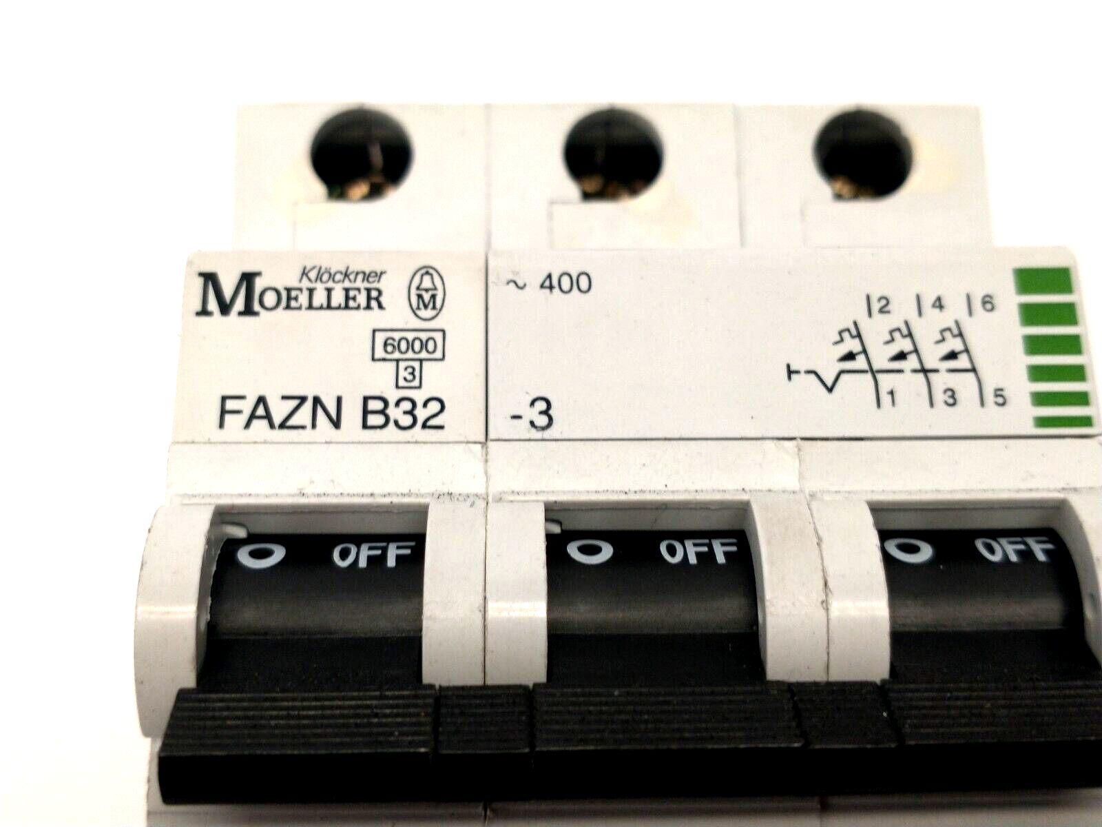 Klockner Moeller FAZNB32-3 Miniature Circuit Breaker, 3-Pole 32A FAZNB32/3 - Maverick Industrial Sales