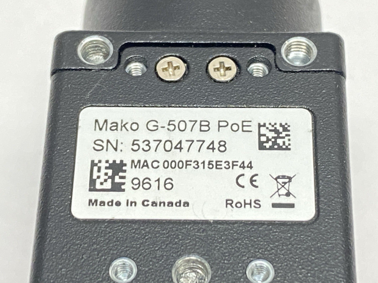 G-507B | Allied Vision Mako PoE GigE Digital Camera 9616 - Used - Maverick Industrial Sales