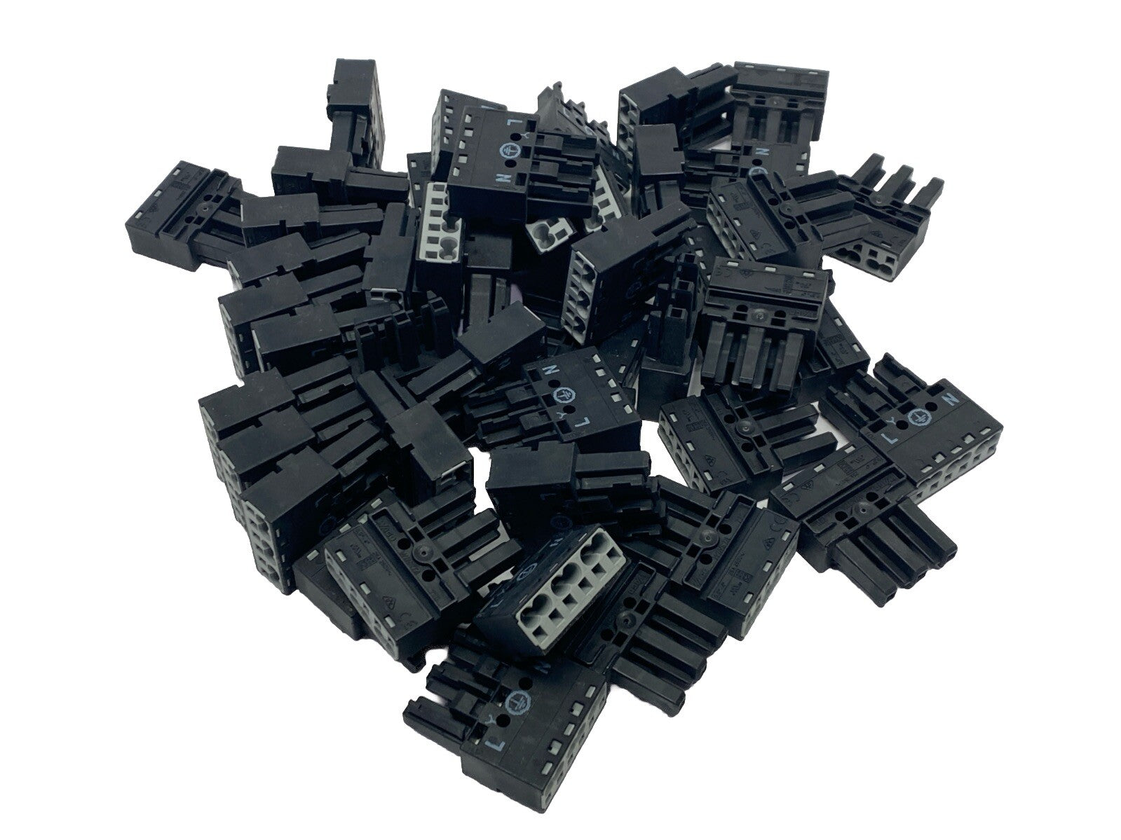 Wago 770-203 Plug 3-Pole Code A 4mm Black LOT OF 47 - Maverick Industrial Sales