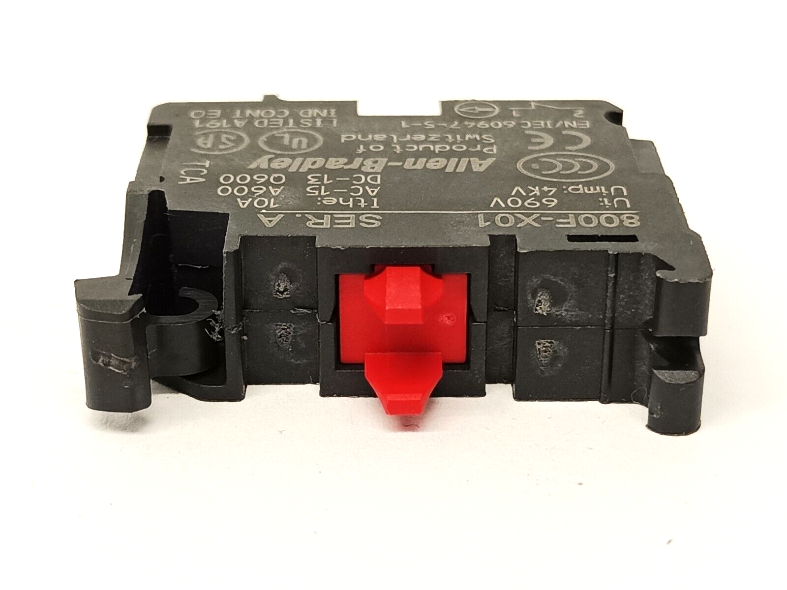 Allen Bradley 800F-X01 Ser A Contact Block 22.5mm Plastic 1 NO - Maverick Industrial Sales