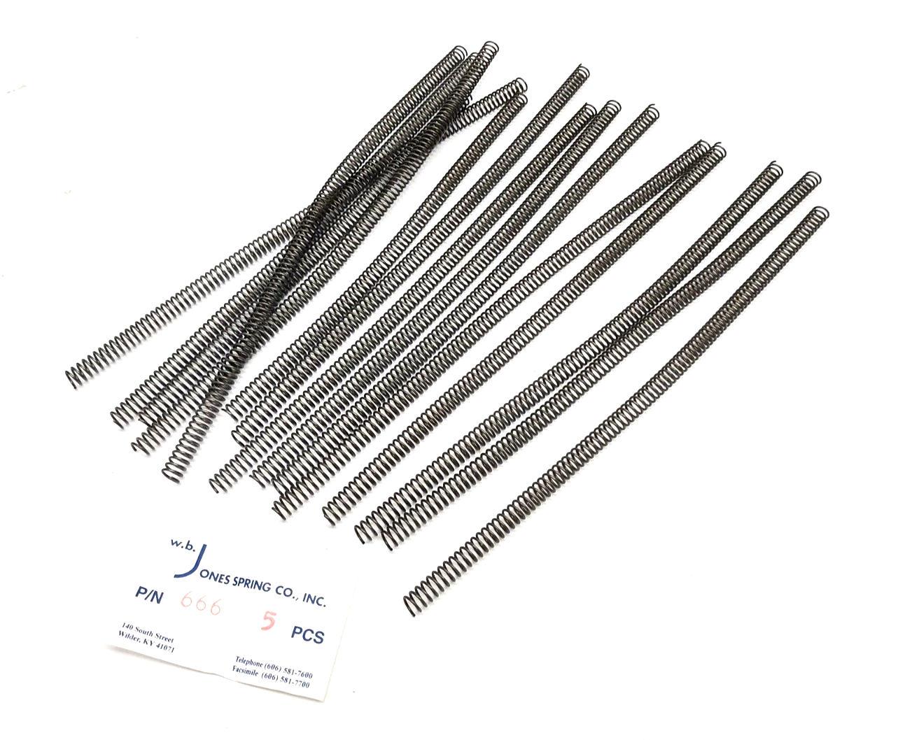 W.B. Jones 666 Compression Spring 0.360" OD 0.278" ID x 11" L LOT OF 15 - Maverick Industrial Sales