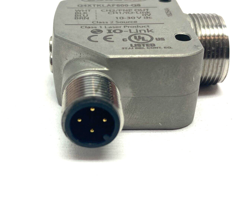 Banner Q4XTKLAF600-Q8 IO-Link Rugged Laser Distance Sensor 10-30VDC 801918 - Maverick Industrial Sales