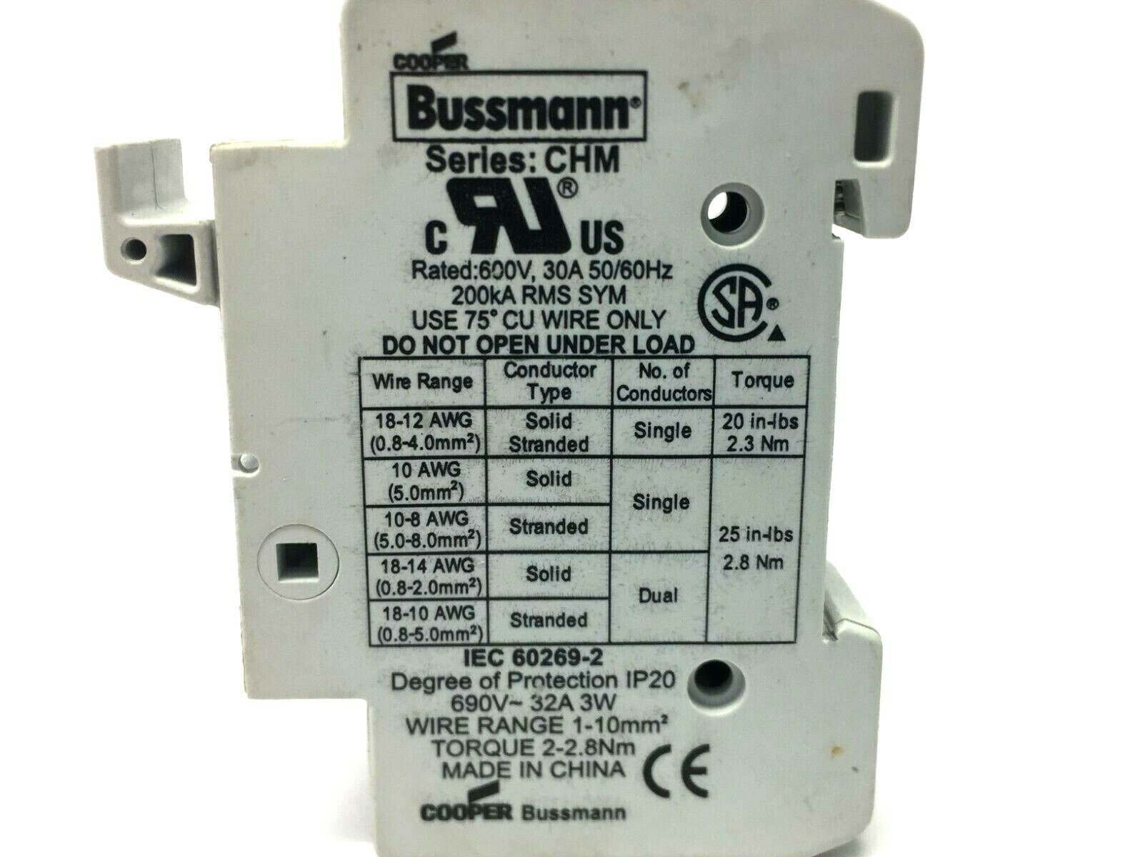 Midget 10X38 | Cooper Bussman Fuse Holder CHM - Used - Maverick Industrial Sales